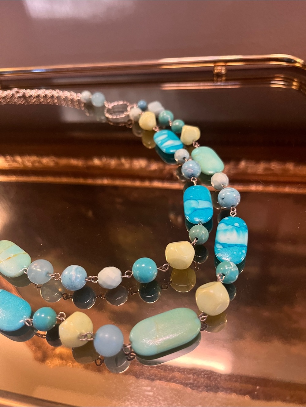 Long Silver and Turquoise Necklace - Picture 3 of 7